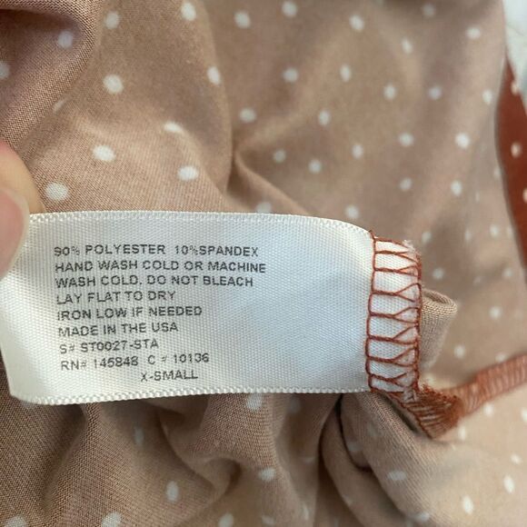 French Grey Orange with White Polka Dots A-Line Mini Skirt - Picture 4 of 8